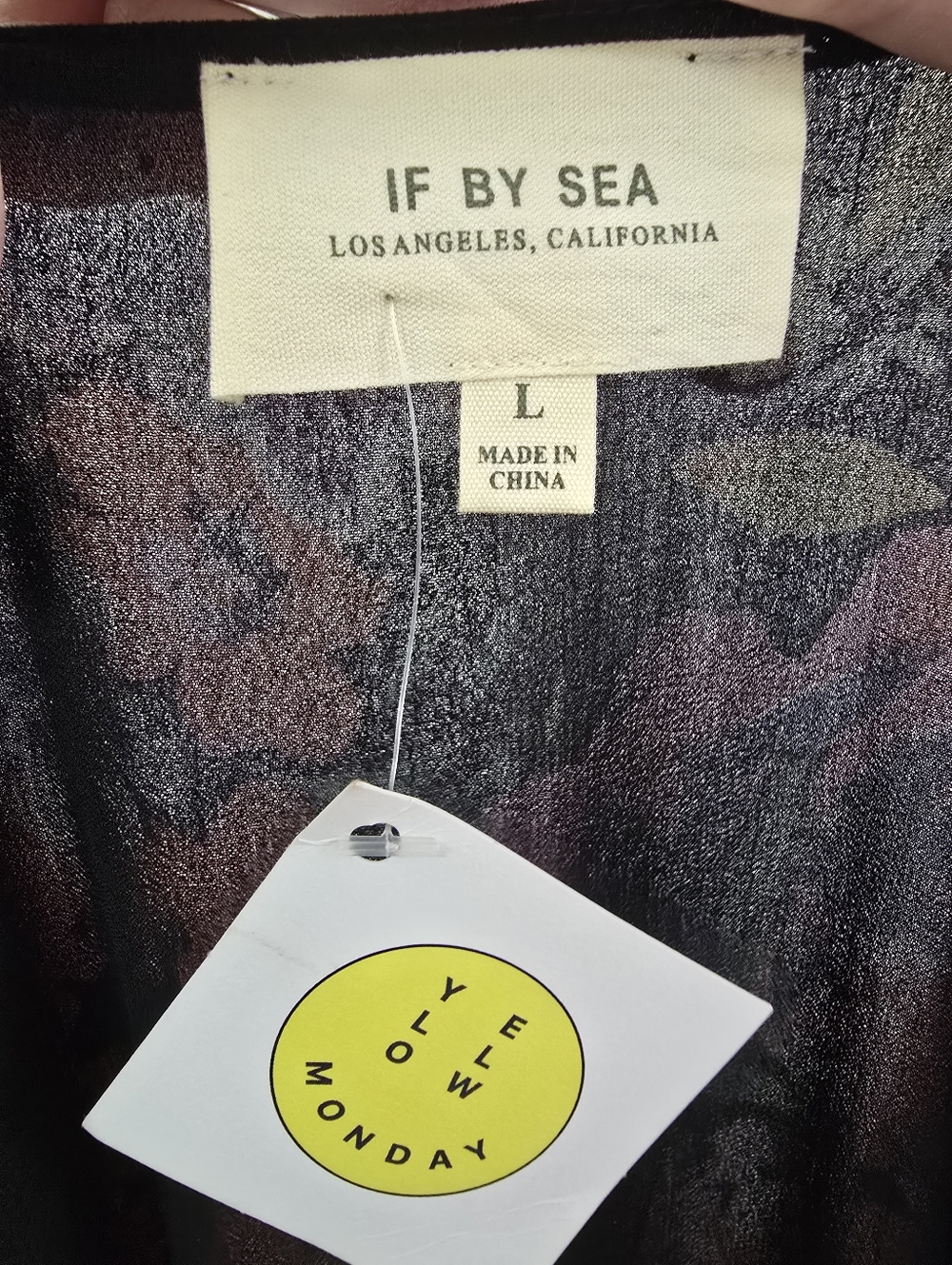 Anthropologie If By Sea NWT Penolope Floral Long Kimono Duster Black Trim Large - Picture 10 of 10